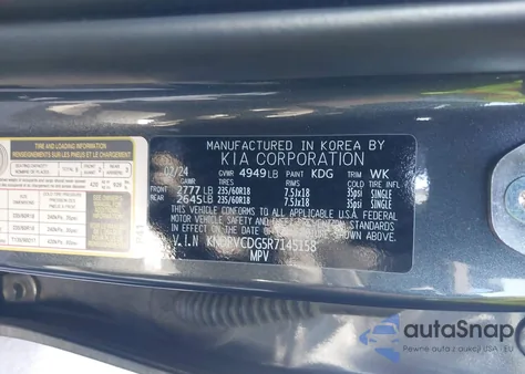 2024 Kia Sportage Hybrid Ex z USA, uszkodzony, nr VIN KNDPVCDG5R7145158